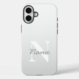 Kursiver Name oder anderer Text mit Monogramm Fa iPhone 16 Plus Hülle