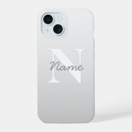 Kursiver Name oder anderer Text mit Monogramm | Fa iPhone 15 Hülle