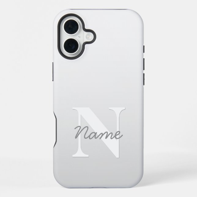 Kursiver Name oder anderer Text mit Monogramm | Fa iPhone Hülle (Rückseite)