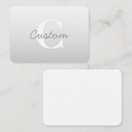 Kursiver Name oder anderer Text mit Monogramm | Fa Mitteilungskarte