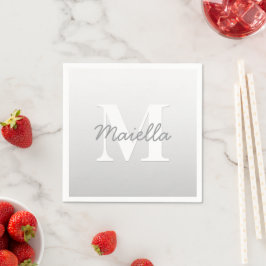 Kursiver Name oder anderer Text mit Monogramm | Fa Serviette