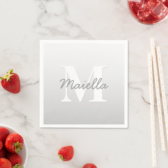 Kursiver Name oder anderer Text mit Monogramm | Fa Serviette (Beispiel)