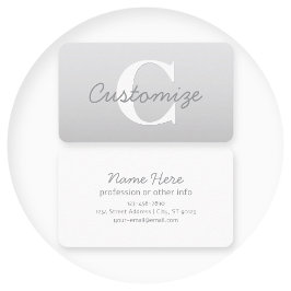Kursiver Name oder anderer Text mit Monogramm | Fa Visitenkarte