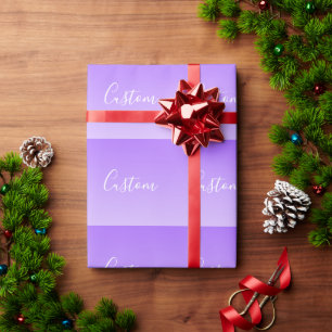 Kursiver Schriftname & editierbarer helllila Ombre Geschenkpapier