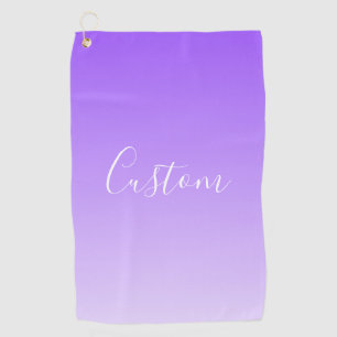 Kursiver Schriftname & editierbarer helllila Ombre Golfhandtuch