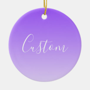 Kursiver Schriftname & editierbarer helllila Ombre Keramik Ornament