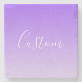 Kursiver Schriftname & editierbarer helllila Ombre Steinuntersetzer