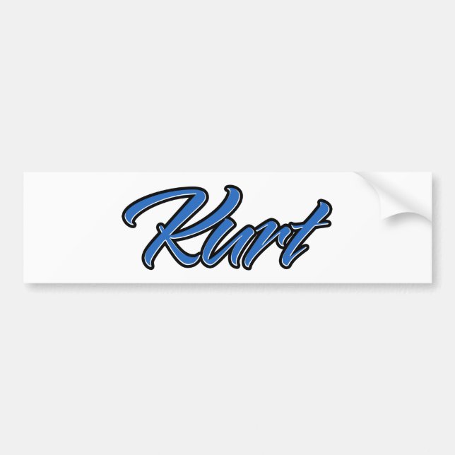 Kurt Name blue Aufkleber Sticker Autoaufkleber (Vorne)