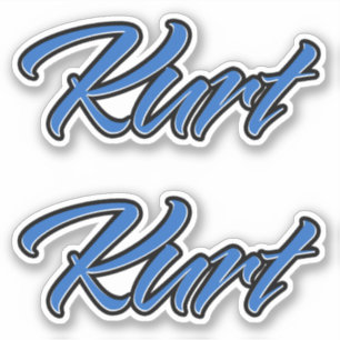 Kurt Name blue Aufkleber Sticker Stickerset