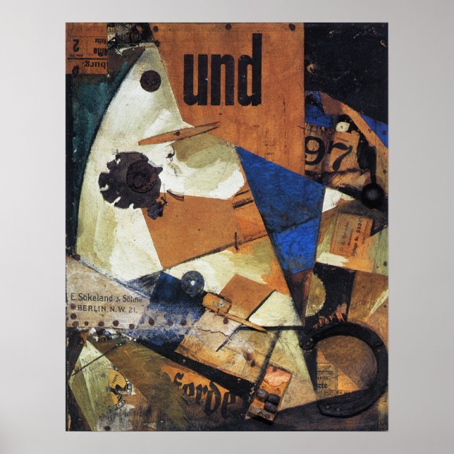 Kurt Schwitters, Das Undbild, 1919-DRUCKSUPER SIZ Poster (Vorne)