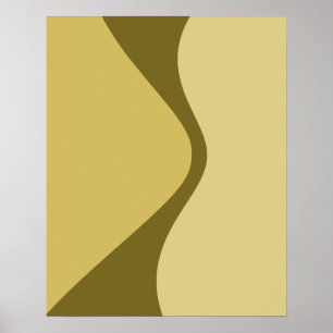 Kurve geometrische Formen, braun Poster