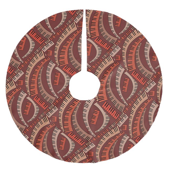 Kurve Klaviertasten Polyester Weihnachtsbaumdecke (Vorderseite)