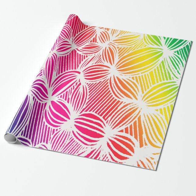 Kurve Regenbogenlinien Geschenkpapier (Ungerollt)