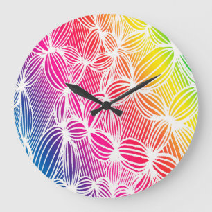 Kurve Regenbogenlinien Große Wanduhr