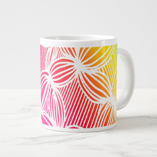 Kurve Regenbogenlinien Jumbo-Tasse (Vorderseite Rechts)