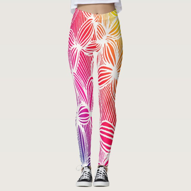 Kurve Regenbogenlinien Leggings (Vorderseite)