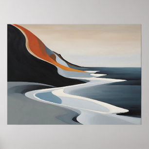 Kurve Sweep - Minimalistische Abstrakte Wave Art P Poster