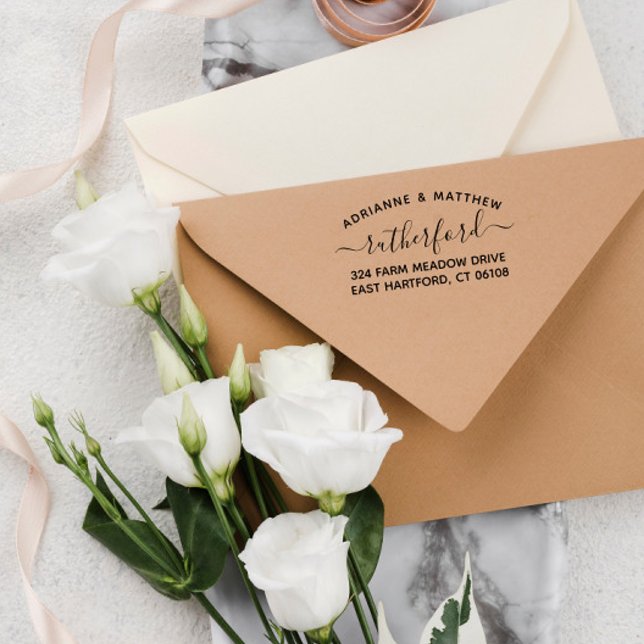 Kurve Text- und Skriptcharming-Rücksendeadresse Permastempel (Von Creator hochgeladen)