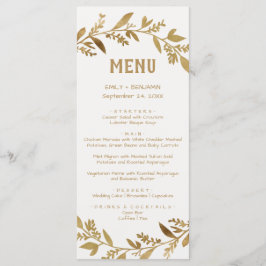 Kurve Zweige | Gold Dinner Menu Card Menükarte