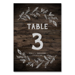 Kurve Zweige | Holz-Tischnummer Tischnummer