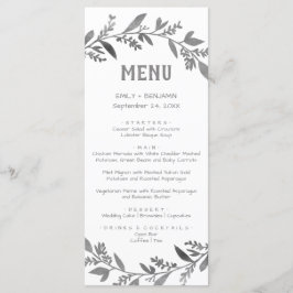 Kurve Zweige | Silver Dinner Menu Card Menükarte