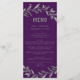 Kurve Zweige | Silver Dinner Menu Card Menükarte