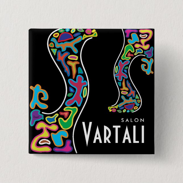 Kurven-Berufung Vartali quadratischer Knopf Button (Vorderseite)