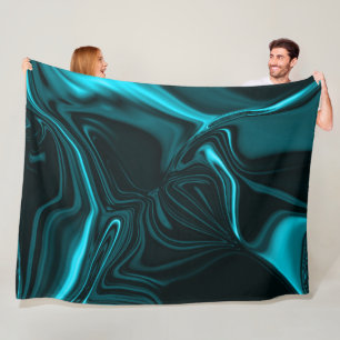 Kurven in dunkeltürkisblau, tiefer Himmel oder Cya Fleecedecke