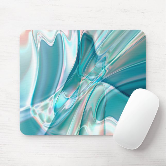 Kurven in hellen Farbtönen Blau und Rosa Mousepad (Mit Mouse)