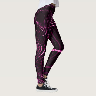 Kurven in rosa Farbe und dunklem Hintergrund Leggings