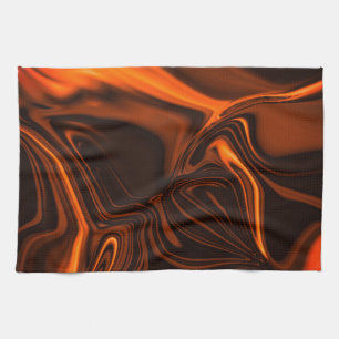 Kurven oder Wellen Korallen, über dunklen Fonds Geschirrtuch