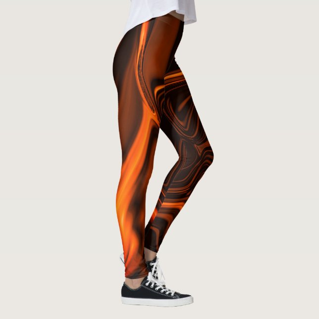 Kurven oder Wellen Korallen, über dunklen Fonds Leggings (Rechts)