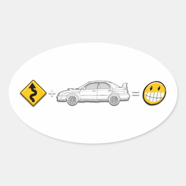 Kurven, Subaru, gleich lustiger Aufkleber (Vorderseite)