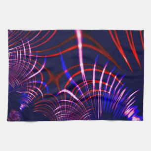 Kurven von blau bis rot und weiß. Altrosa? Geschirrtuch