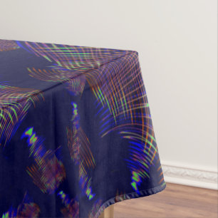 Kurven von Kalkgrün bis Korallen und Blau Tischdecke