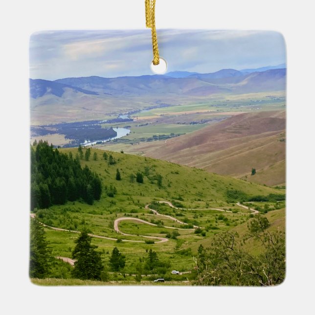 Kurvenreiche Straße Keramikornament (Vorderseite)