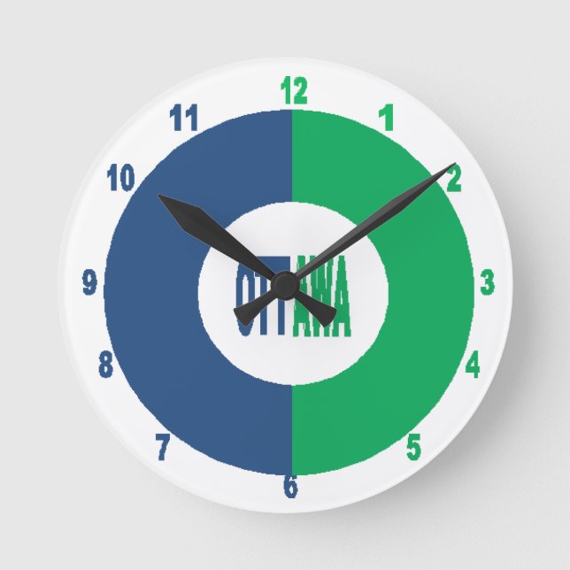 Kurvenuhr (Acryl) Medium DesignOTTAWA Runde Wanduhr (Vorderseite)