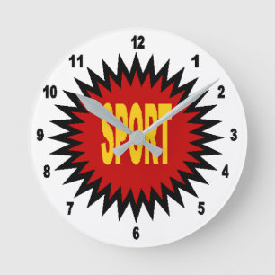 Kurvenuhr aus Acryl, rund Sportmedium Runde Wanduhr