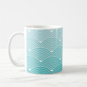 Kurvenwellen Geometrischer Hintergrund, Vintag  Kaffeetasse