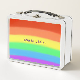 Kurves Regenbogengemische, Text, Lunchbox