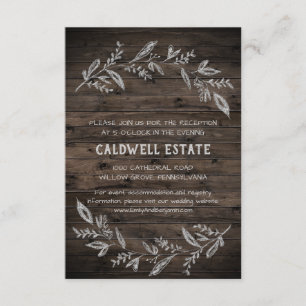 Kurvige Zweige Hölzerne Rezeptionskarte Einladung