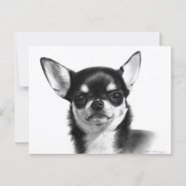 Kurz gehärtetes Chihuahua-Handgemälde Postkarte