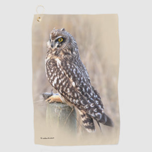 Kurz-gezüchtetes Owl mit Vole in den Süden Golfhandtuch