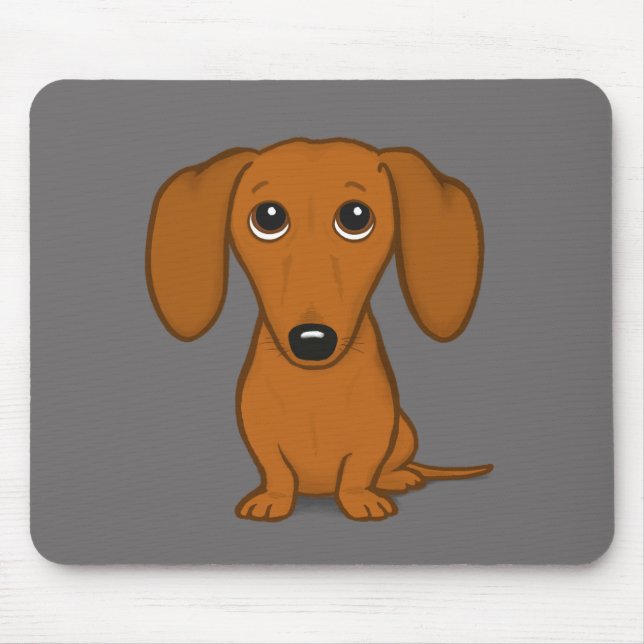 Kurz-Haarig-Dackel | Niedliche Dackel Hund Mousepad (Vorne)