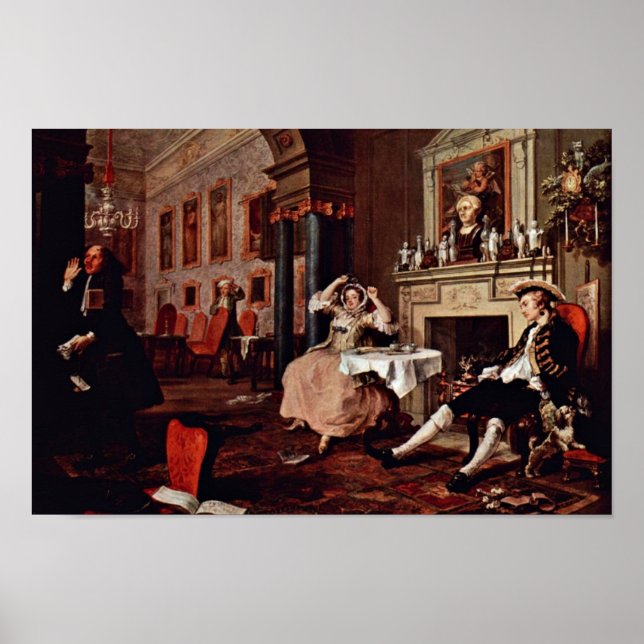 Kurz nach der Hochzeit " von Hogarth William Poster (Vorne)