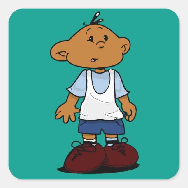 Kurz Sleevez Quadratischer Aufkleber (Vorderseite)