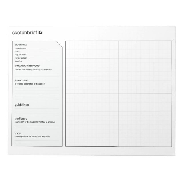 Kurzbeschreibung Notizblock (Vorderseite)