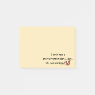 Kurze Aufmerksamkeitsspanne-Eichhörnchen-Beige Post-it Klebezettel