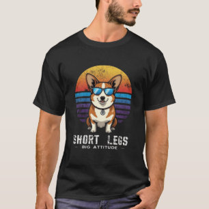 Kurze Beine Große Einstellung Lustiger Corgi-Hun T-Shirt