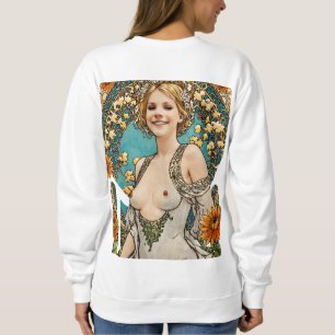 Kurze blonde V1n2 Mucha Art Sweatshirt